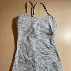 White and gray striped tank